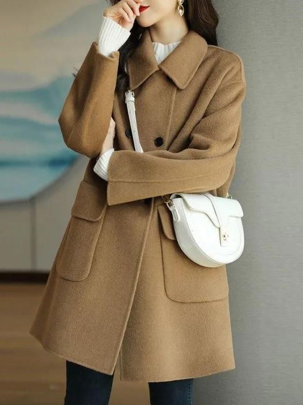 Wool Coat Peacoat - Стильное шерстяное пальто средней длины в