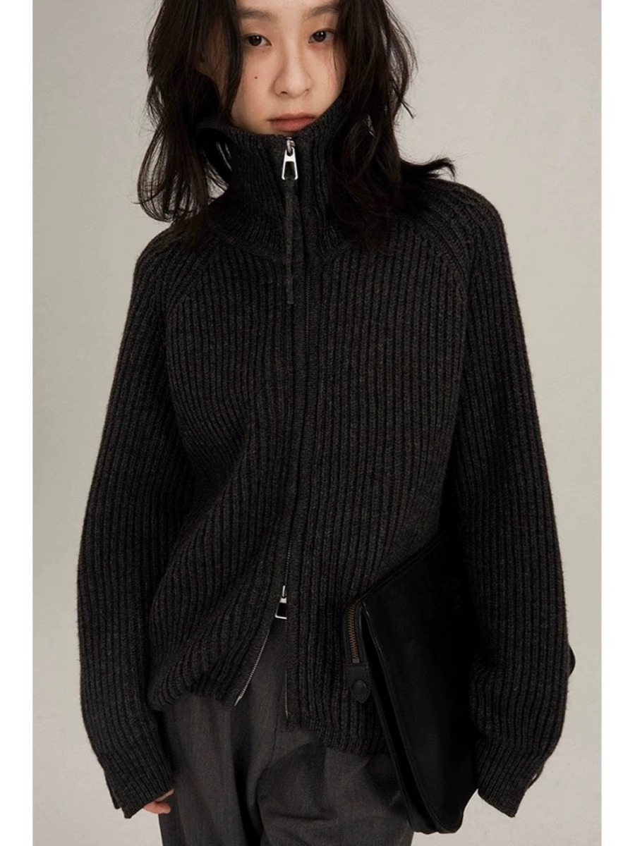 Wool Coat Peacoat - Женский кашемировый кардиган с отложным воротником,