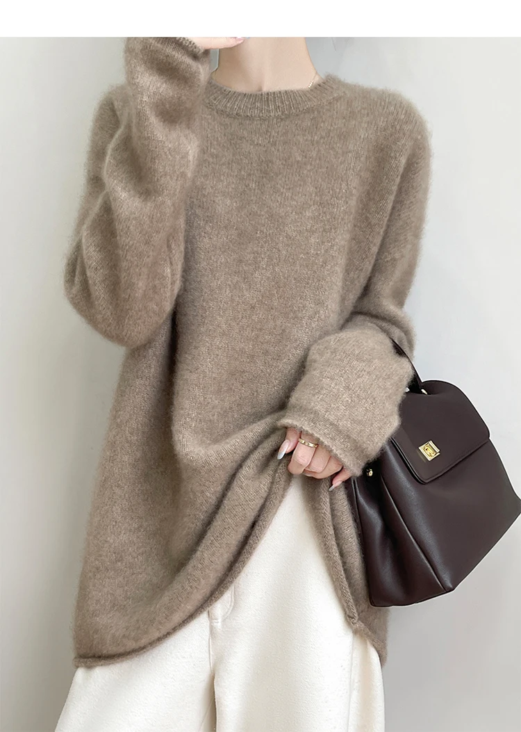 Wool Coat Peacoat - Женский кашемировый свитер больших размеров с